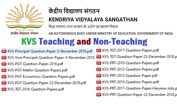 KVS Teaching and Non Teaching Previous Years Question Papers Pdf Download